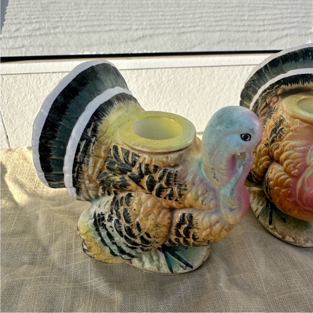 Vintage Napcoware turkey candle holders - Picture 2 of 5